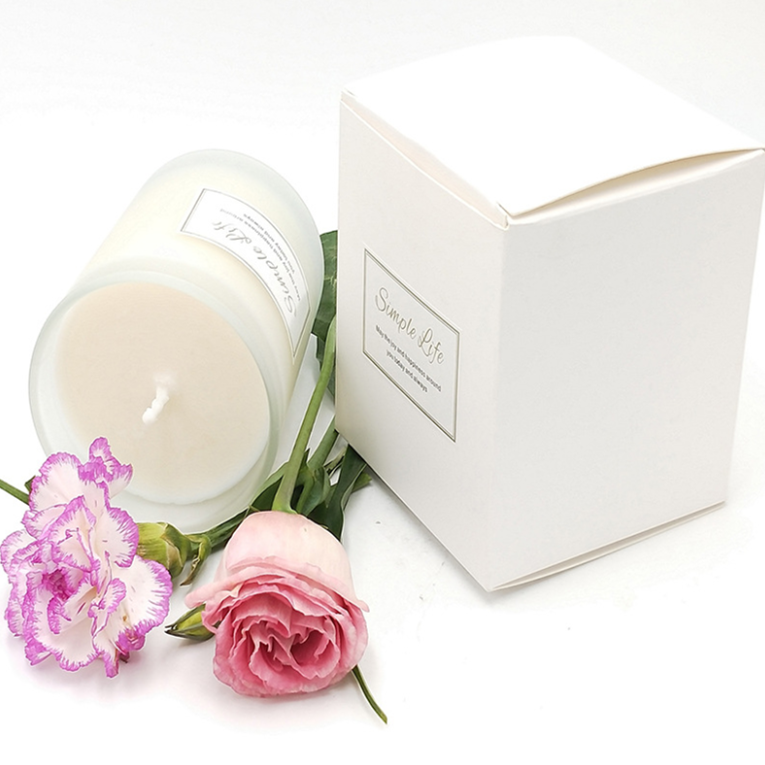 Custom personalized vanilla scented luxury white jar candles with box in bulk