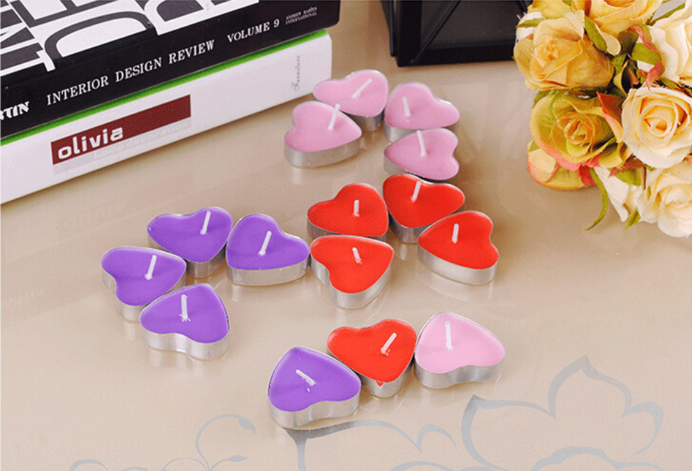 Wholesale Heart Shape  Tealight Red Candle