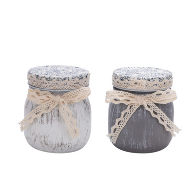 Wholesale Floral lace  Eco Friendly Candle Jar With Lid Scented Candle