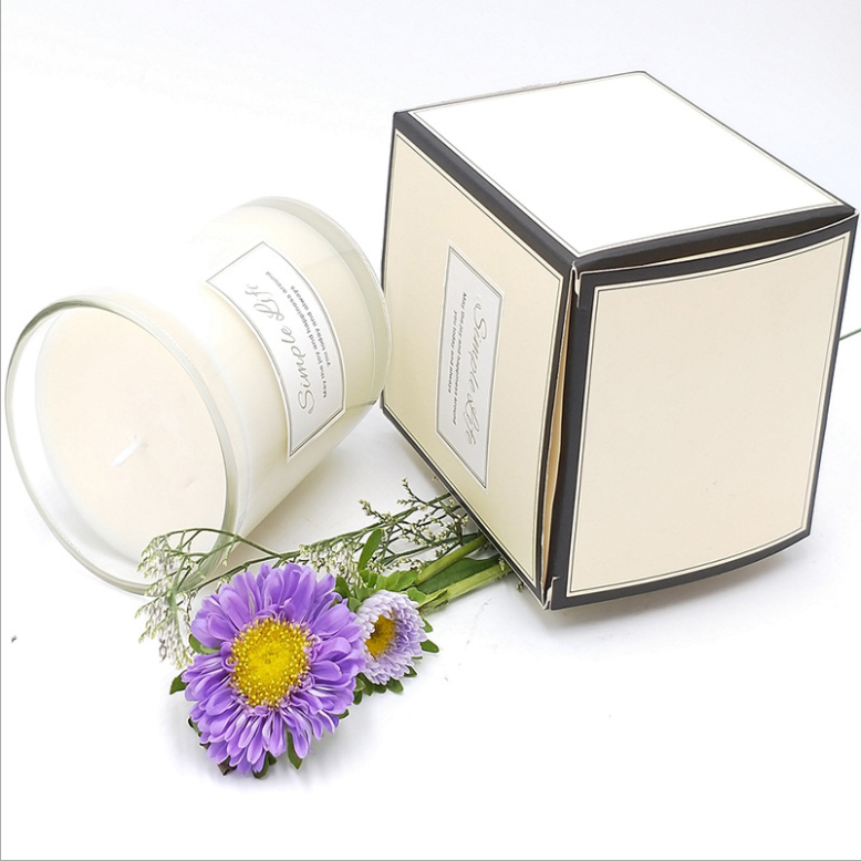 Custom personalized vanilla scented luxury white jar candles with box in bulk