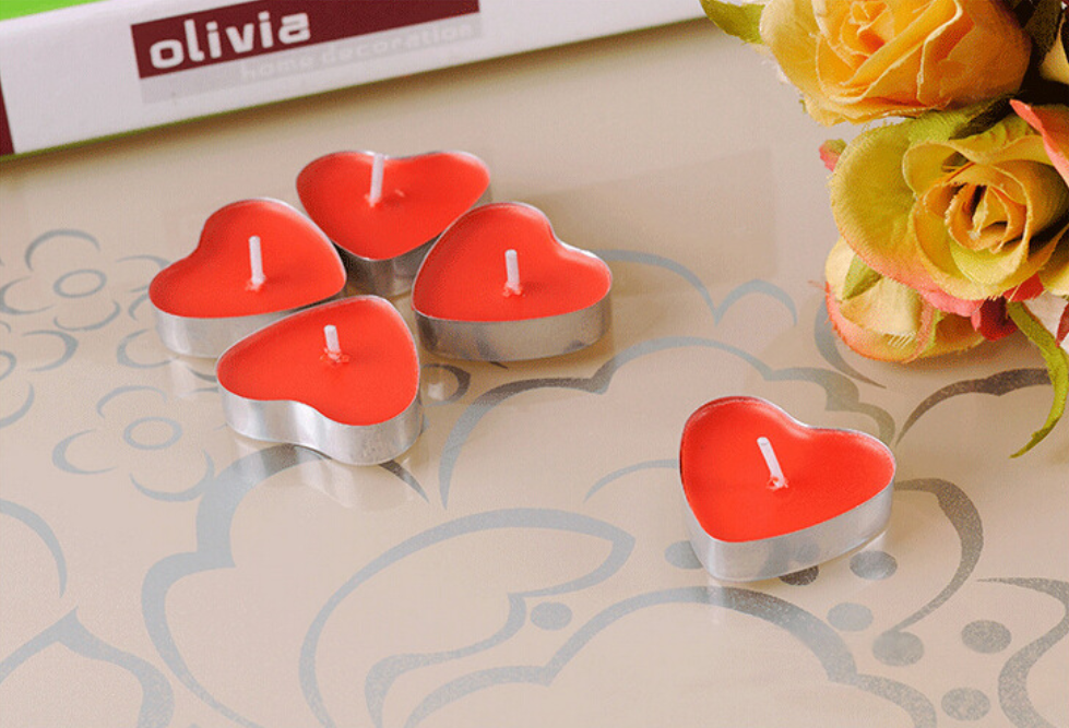 Wholesale Heart Shape  Tealight Red Candle