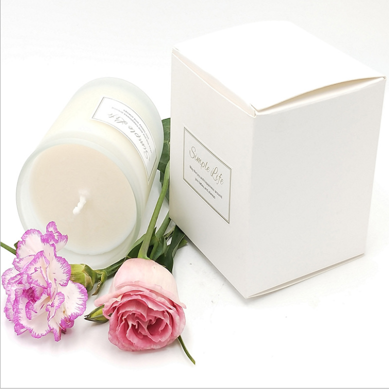 Custom personalized vanilla scented luxury white jar candles with box in bulk