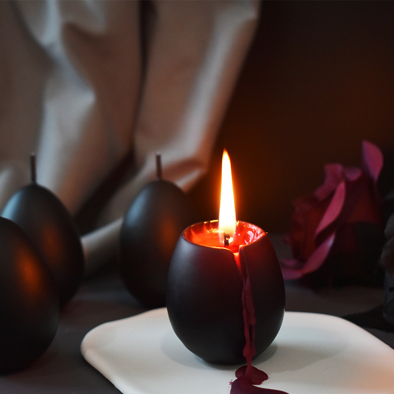 Candle Wholesale Aroma Halloween Candles Decorations Scented Home Fragrance Black Egg Spell Candles