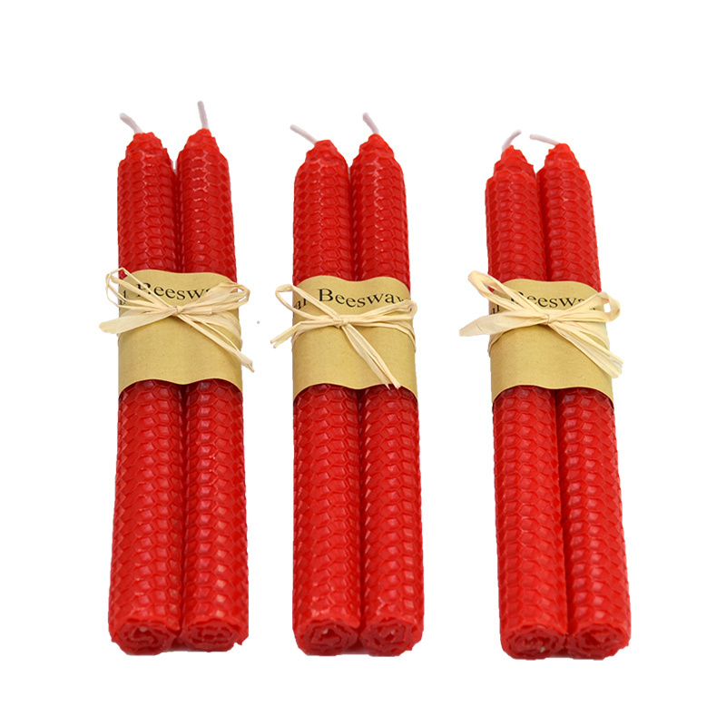 Wholesale handmade natural bees wax beeswax church candles with cotton wick