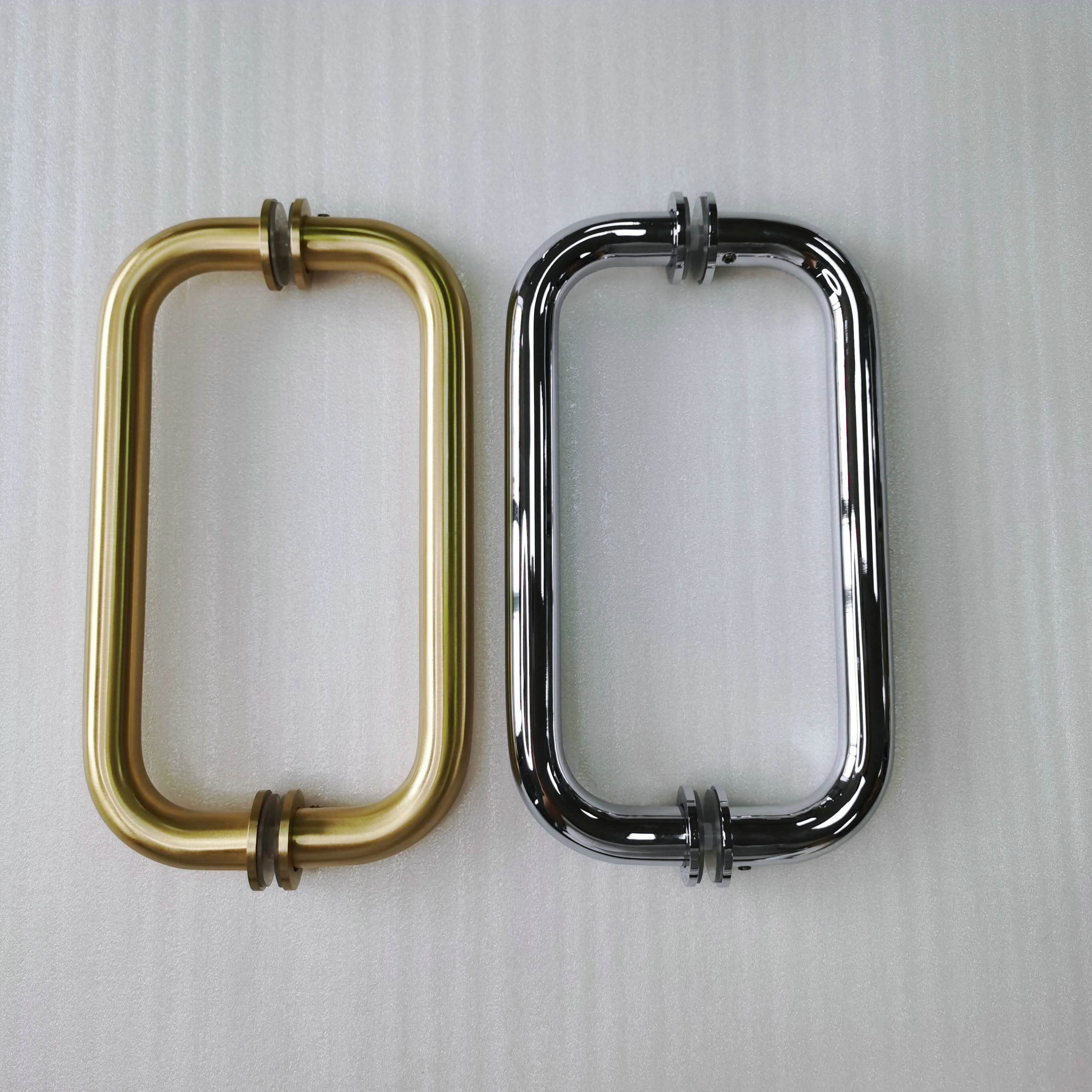 Satin D Shape Double Side Black Gold Brass Stainless Steel Round Square Pipe Shower Sliding Pull Glass Door Handle