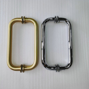 Satin D Shape Double Side Black Gold Brass Stainless Steel Round Square Pipe Shower Sliding Pull Glass Door Handle