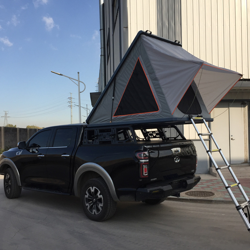 Factory Customize Offroad Roof Top Folding Camper Tent Aluminum Triangle Pop Up Tent Pickup Truck Camper