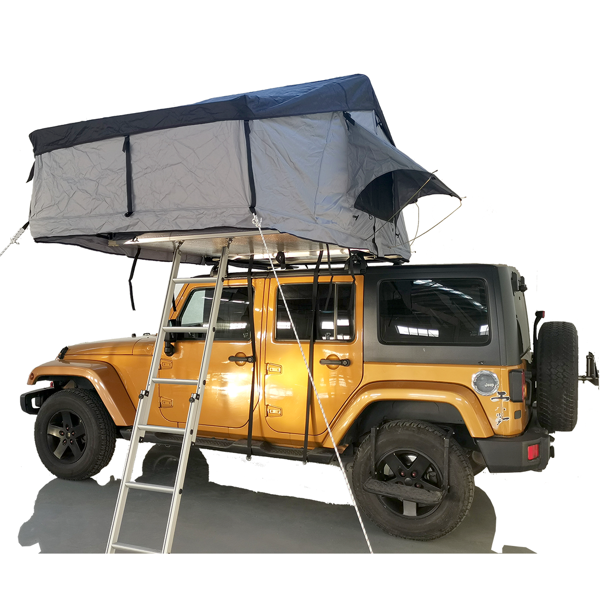 Off Road Sunday Campers Largest Rooftop Tent Car Camping 4x4 Pickup 4 Person Side Roof Top Tent Soft Shell