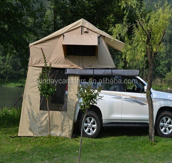 New design Hard shell 4WD roof top tent camping car tent with car awning