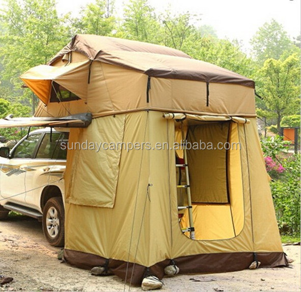 New design Hard shell 4WD roof top tent camping car tent with car awning