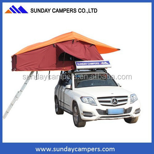 New design Hard shell 4WD roof top tent camping car tent with car awning