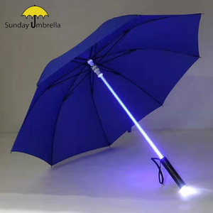 SUNDAYLED  Laser Sword Light up Flashing Golf Umbrellas with 7 Color Changing Shaft