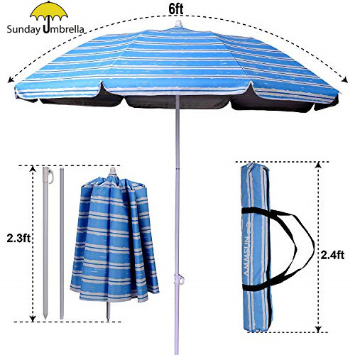 SUNDAY  outdoor fiberglass ribs folding beach umbrella