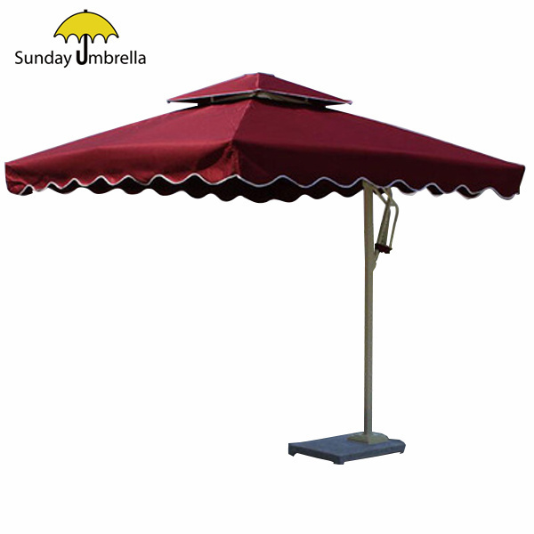 SUNDAY Double top banana umbrella aluminum alloy beach sun umbrella coffee shop with garden advertising umbrella