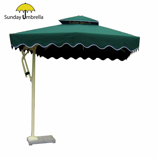 SUNDAY Double top banana umbrella aluminum alloy beach sun umbrella coffee shop with garden advertising umbrella