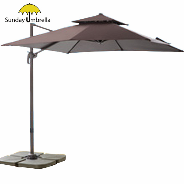 SUNDAY Double top banana umbrella aluminum alloy beach sun umbrella coffee shop with garden advertising umbrella