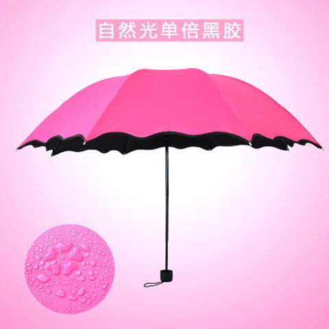 SUNDAY ladies 3 fold color flower change parasol umbrella