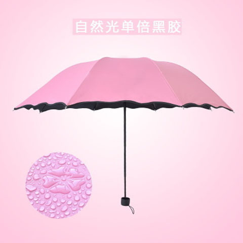 SUNDAY ladies 3 fold color flower change parasol umbrella