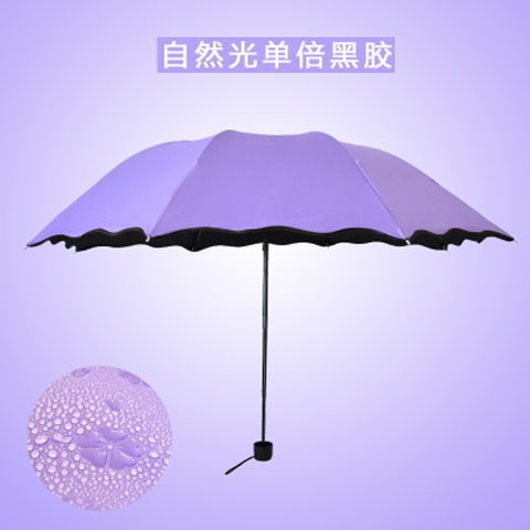 SUNDAY ladies 3 fold color flower change parasol umbrella