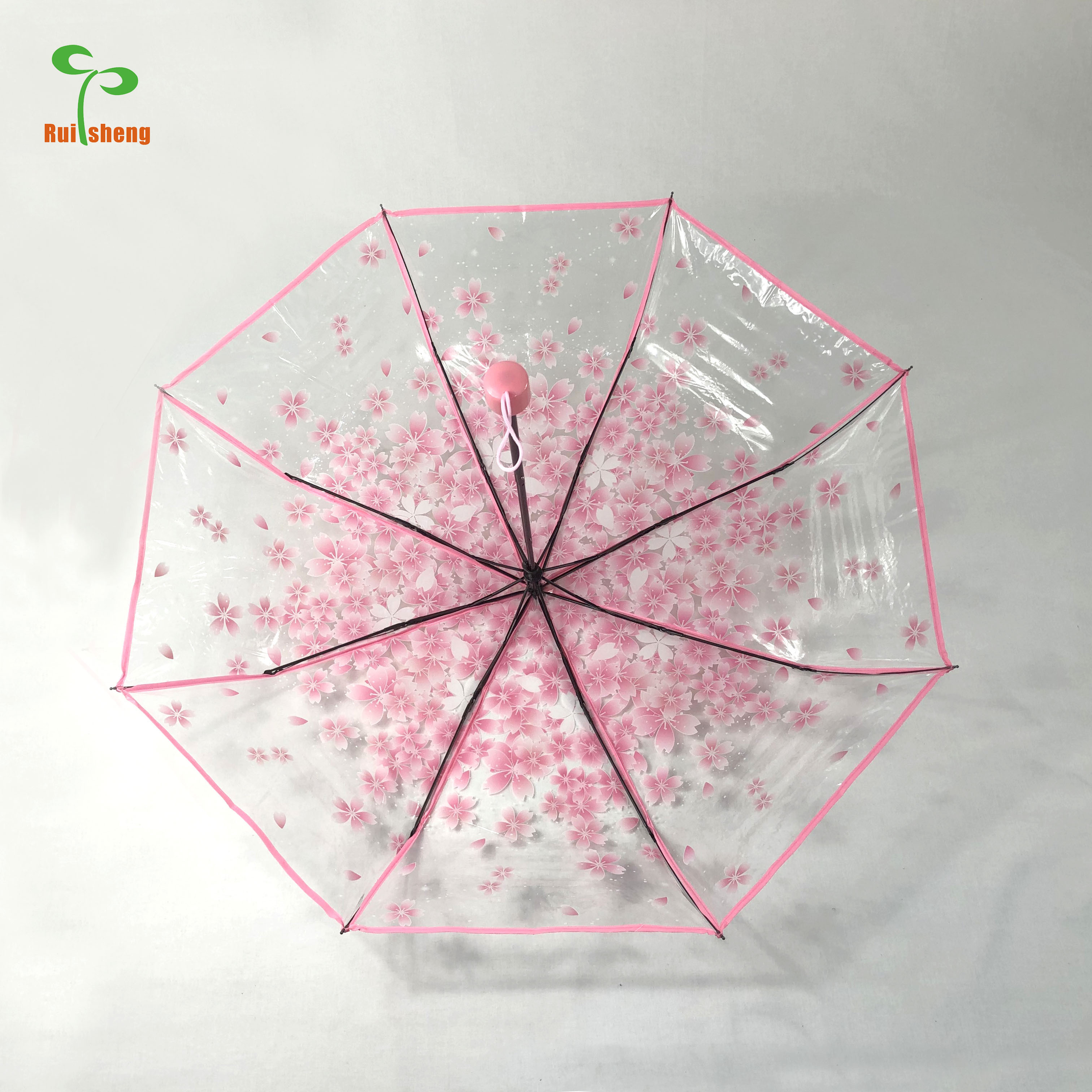 SUNDAY Clear umbrella dome transparent shape wholesale princess umbrella parasol flower Japan sakura kid umbrella for girl