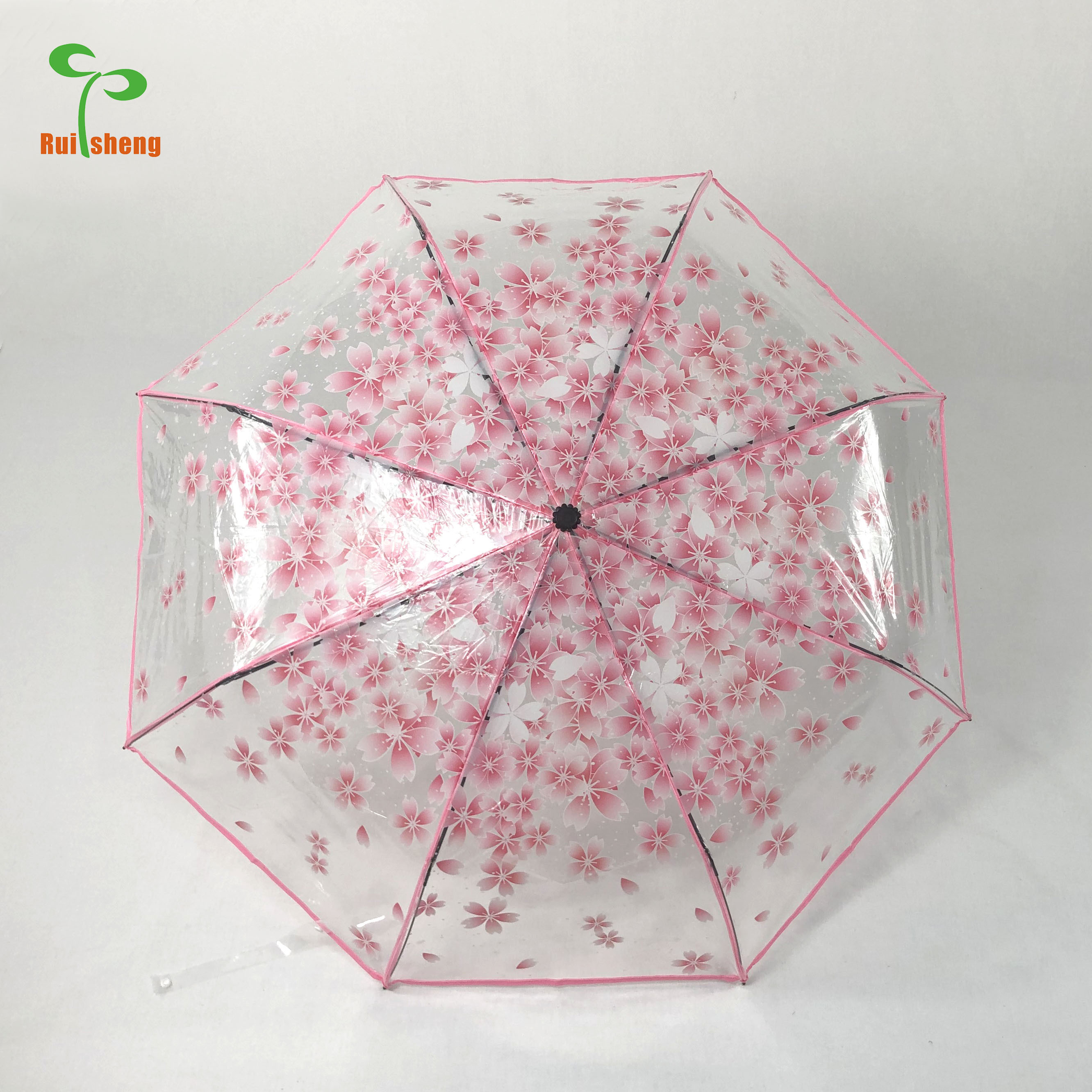 SUNDAY Clear umbrella dome transparent shape wholesale princess umbrella parasol flower Japan sakura kid umbrella for girl