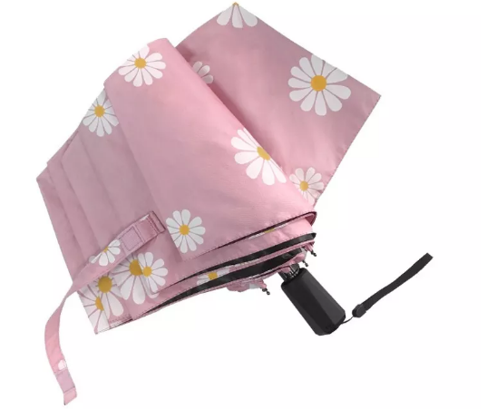 Sunday   Manual Open Three folding Umbrella With Floral Prints logo print