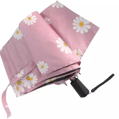 Sunday   Manual Open Three folding Umbrella With Floral Prints logo print