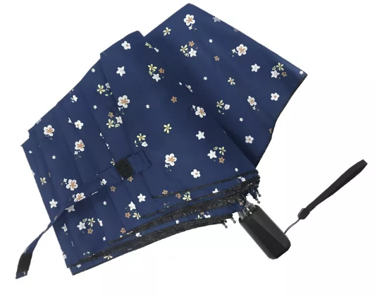 Sunday   Manual Open Three folding Umbrella With Floral Prints logo print