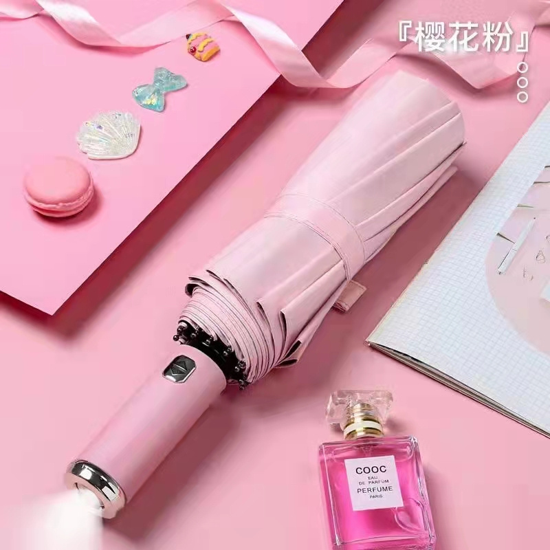 Sunday Compact Special Rain fold umbrella Flashlight With Led Light