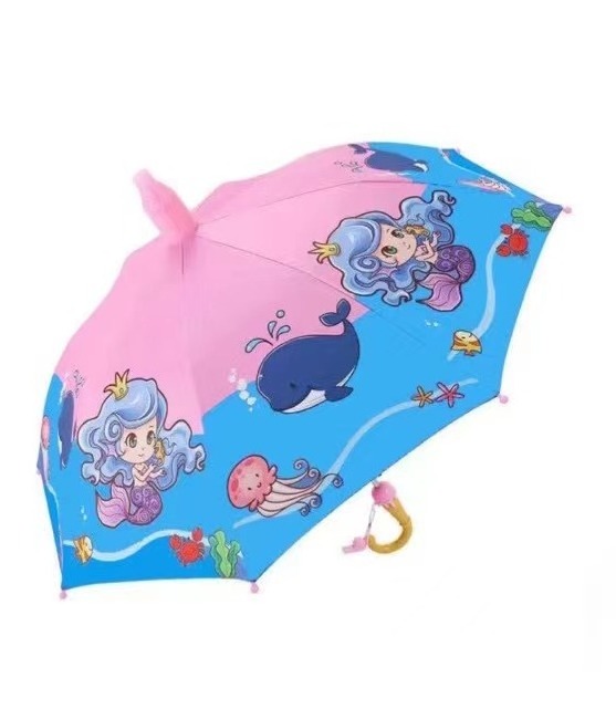 SUNDAY Hot sell hook handle custom star spiderman cartoon character children kids cute umbrella kids umbrellas wholesale