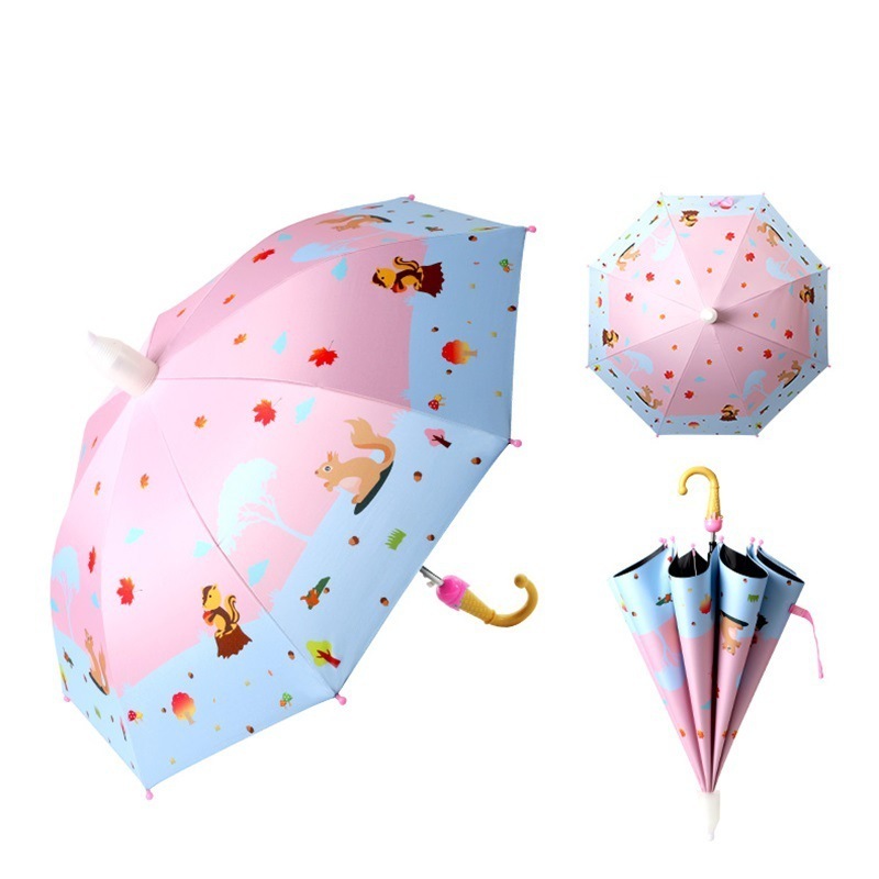 SUNDAY Hot sell hook handle custom star spiderman cartoon character children kids cute umbrella kids umbrellas wholesale