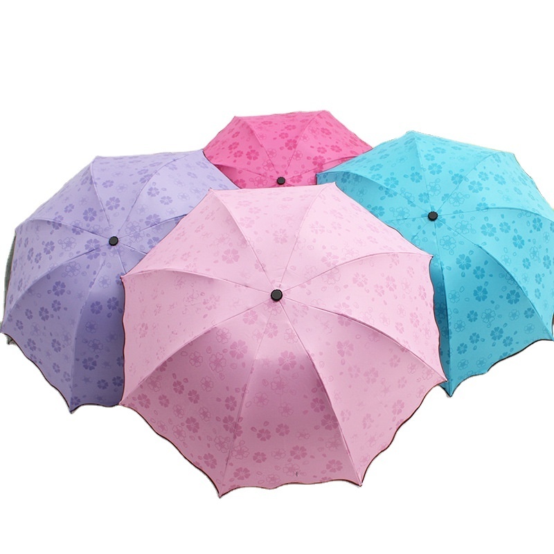 Sunday High quality Portable folding meets water blossom umbrella Outdoor vinyl 8K sunscreen umbrella