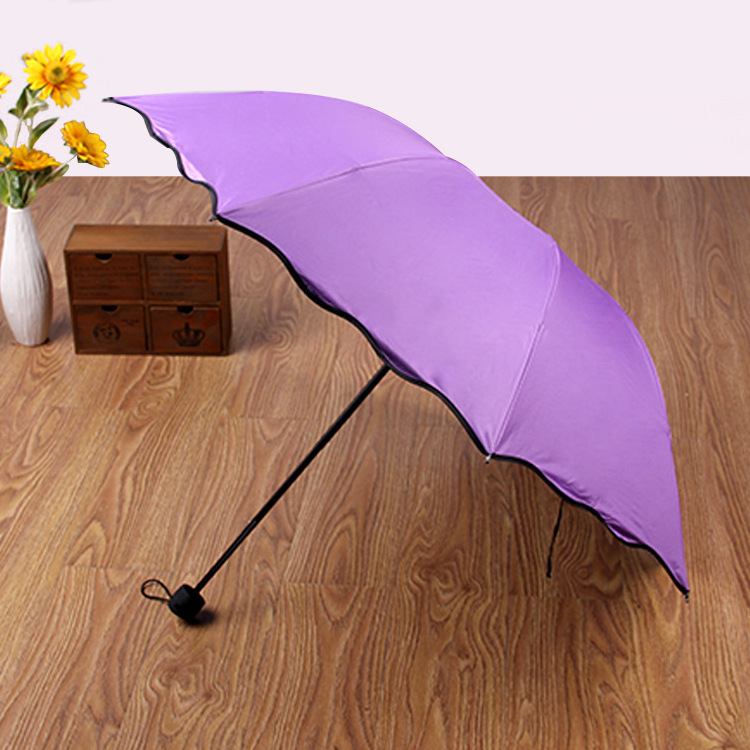 Sunday Magic Water Met  Flower umbrella water Magic Printing Color Changing 3 Fold Umbrella