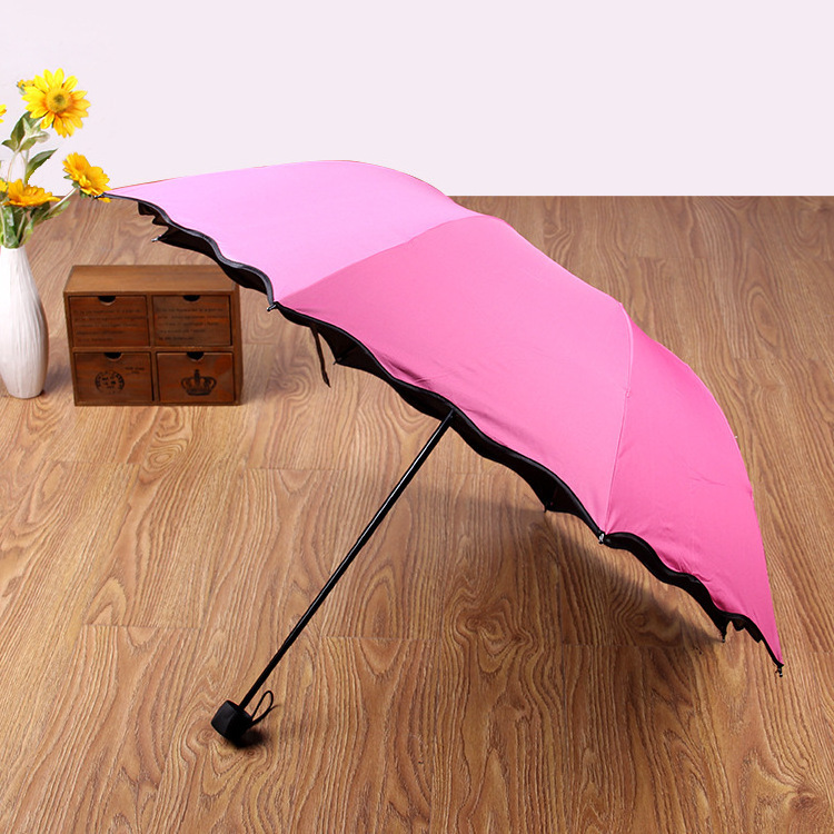 Sunday Magic Water Met  Flower umbrella water Magic Printing Color Changing 3 Fold Umbrella