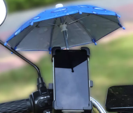 Sunday High Quality  silver umbrella  sunscreen motorcycle block mini phone umbrella