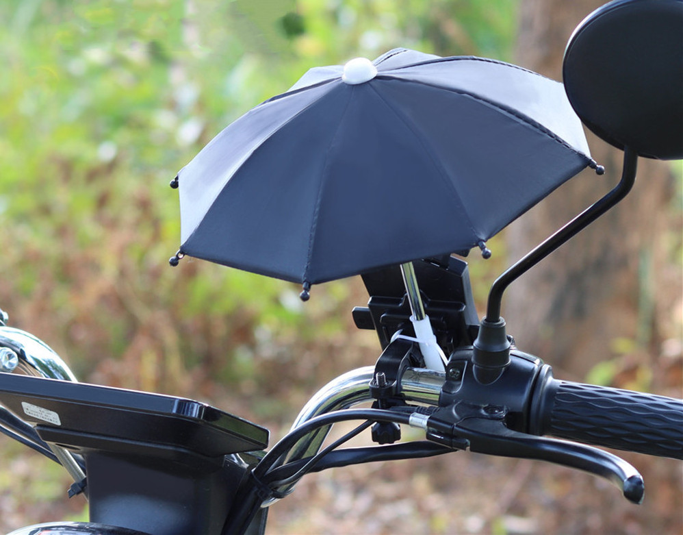 Sunday High Quality  silver umbrella  sunscreen motorcycle block mini phone umbrella