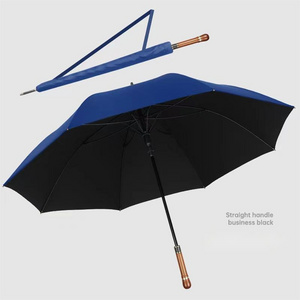 SUNDAY Non-slip wooden handle customized straight umbrella rain big golf umbrella long umbrella with logo mcc golf