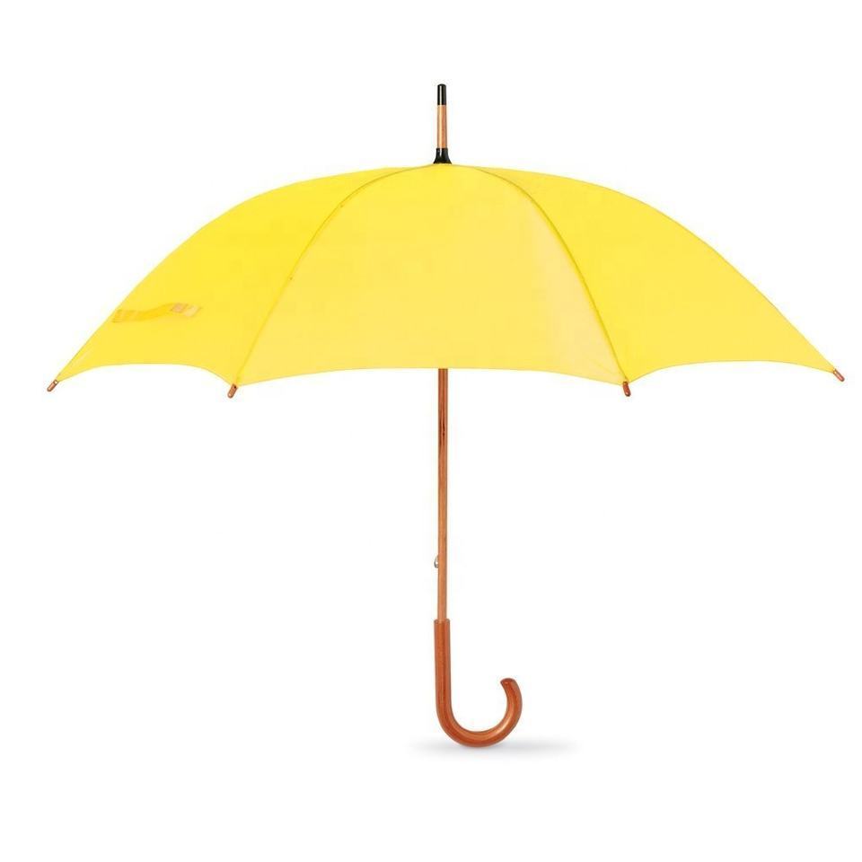 Sunday Environmental friendly classic 23 inch advertising men stick straight J shape wooden handle umbrella