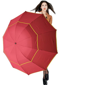 Sunday Double Layer Extra Large Oversized Golf Umbrella Heavy Duty Auto Open Windproof Waterproof Stick Rain Umbrellas