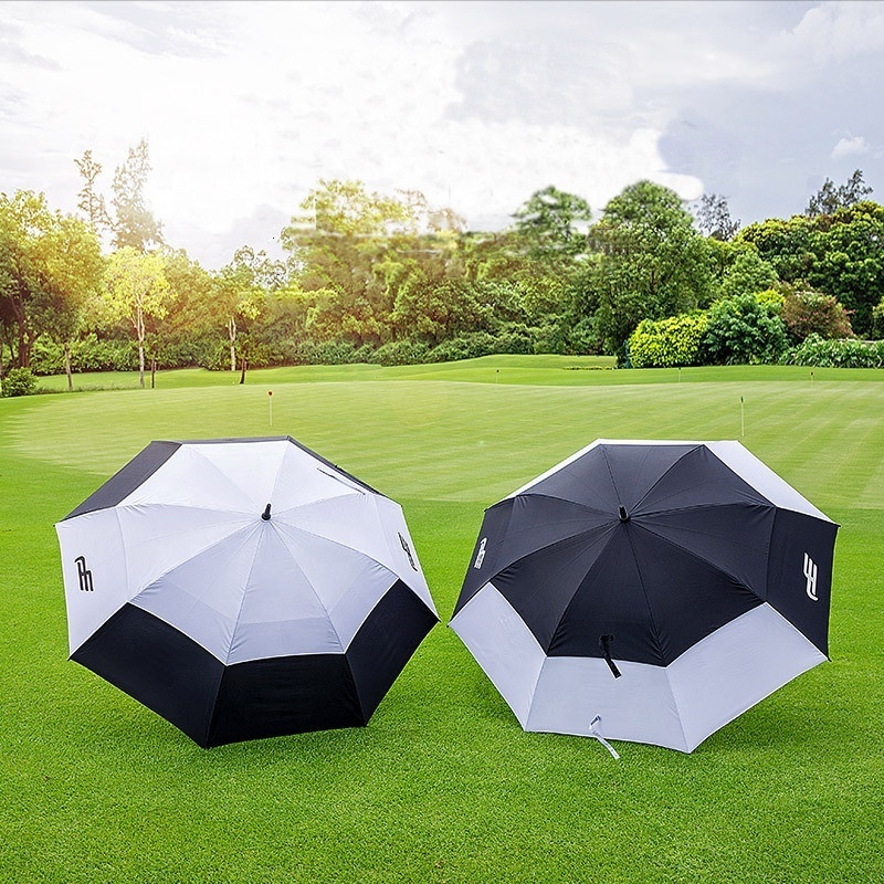 Sunday Extra Large Automatic Golf Umbrella Business Style Double Canopy Vented Waterproof and Windproof pongee umbrella