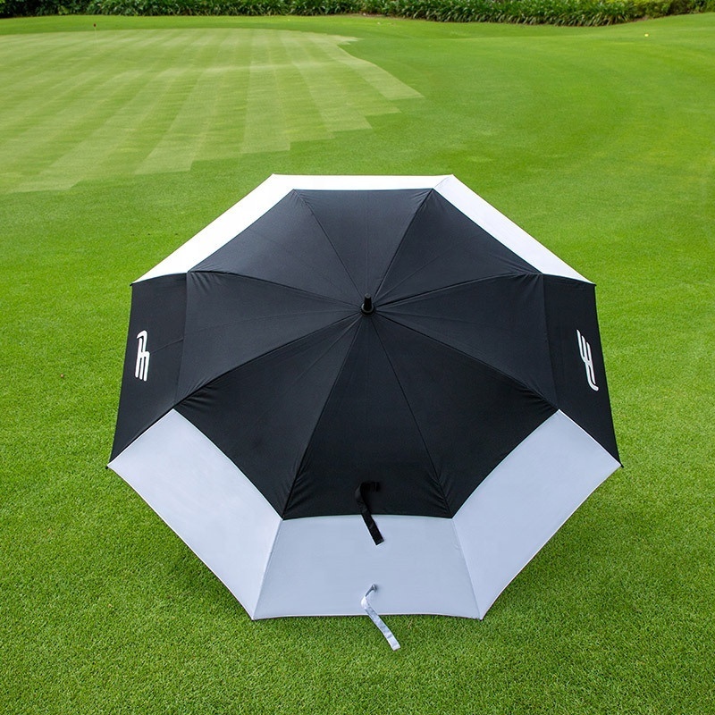 Sunday Extra Large Automatic Golf Umbrella Business Style Double Canopy Vented Waterproof and Windproof pongee umbrella