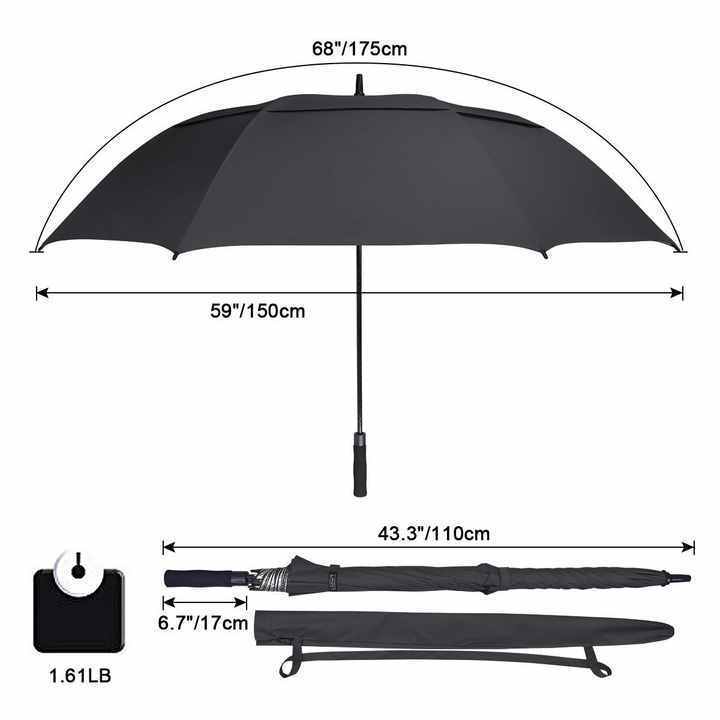 Sunday Custom Logo 62 Inch Automatic Open Durable Golf Umbrella for Over 2 Persons