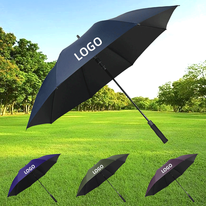 Sunday Custom Logo Printed 190T Pongee UV Proof Straight Golf Umbrella For Promotion