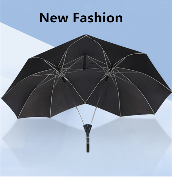 SD Factory Direct Sale Semi-automatic Double Frame Stick Couple Advertising Umbrella Special Lovers Straight Umbrella