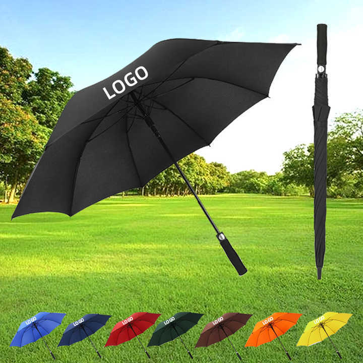 Sunday Custom Logo Printed 190T Pongee UV Proof Straight Golf Umbrella For Promotion