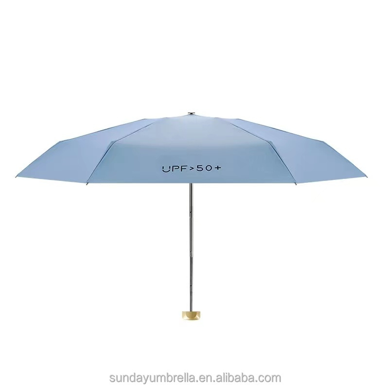 SD Black coated Portable Mini Folding Umbrella Mini pocket Sunny and Rainy Flat 5-Folded Sunblock UPF50+ Umbrella