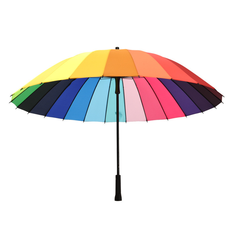 SUNDAY China manufacture 24 ribs big straight  rainbow umbrella