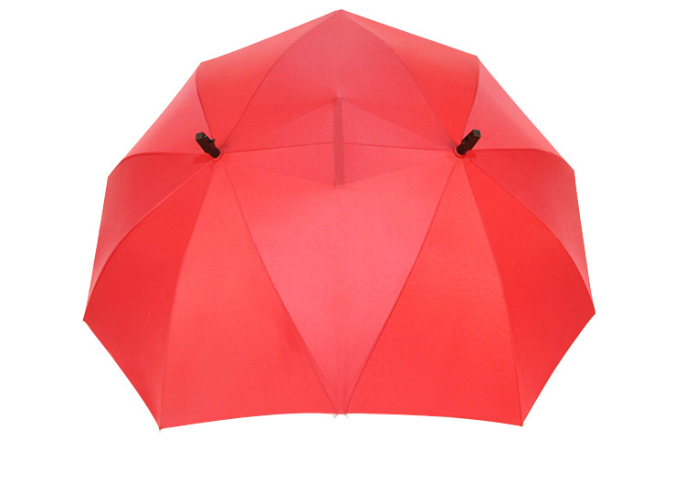 SD Factory Direct Sale Semi-automatic Double Frame Stick Couple Advertising Umbrella Special Lovers Straight Umbrella