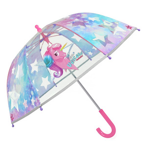 child umbrella Factory Wholesale Custom Logo Color Kids Umbrella Transparent with Printing for Promotion