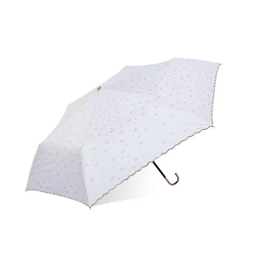 SUNDAY  new style bow strap folding  Umbrella Windproof and sunscreen 3 Fold Umbrellas embroidery umbrella